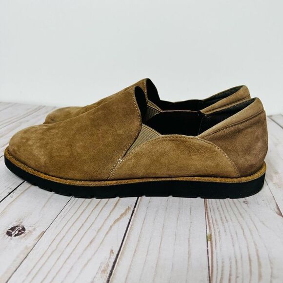 VANELi Taupe Brown Suede Leather Slip On Loafers WIDE - Picture 1 of 9